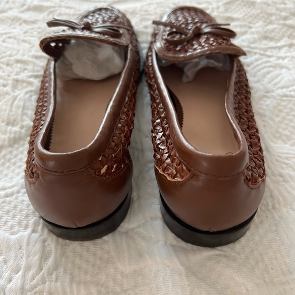 Classic woven leather loafers with bow Brown size 7 J. Crew - Picture 4 of 6